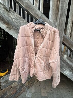 Forever 21 Quilted Puffer Jacket in Dusty Rose